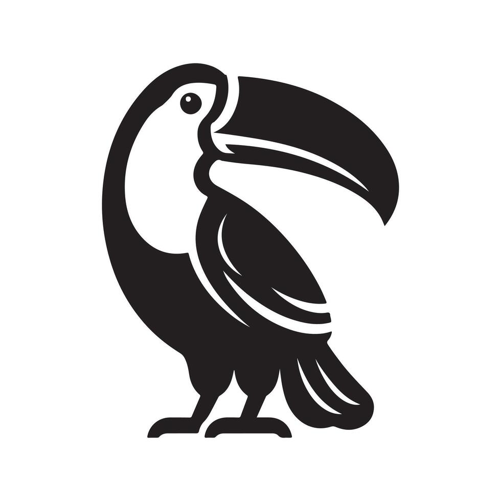 Keel Billed Toucan Black Silhouette Stock Image vector