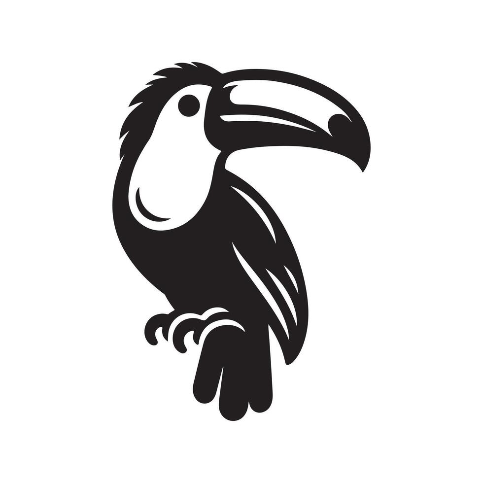 Keel Billed Toucan Black Artwork for Commercial Use vector