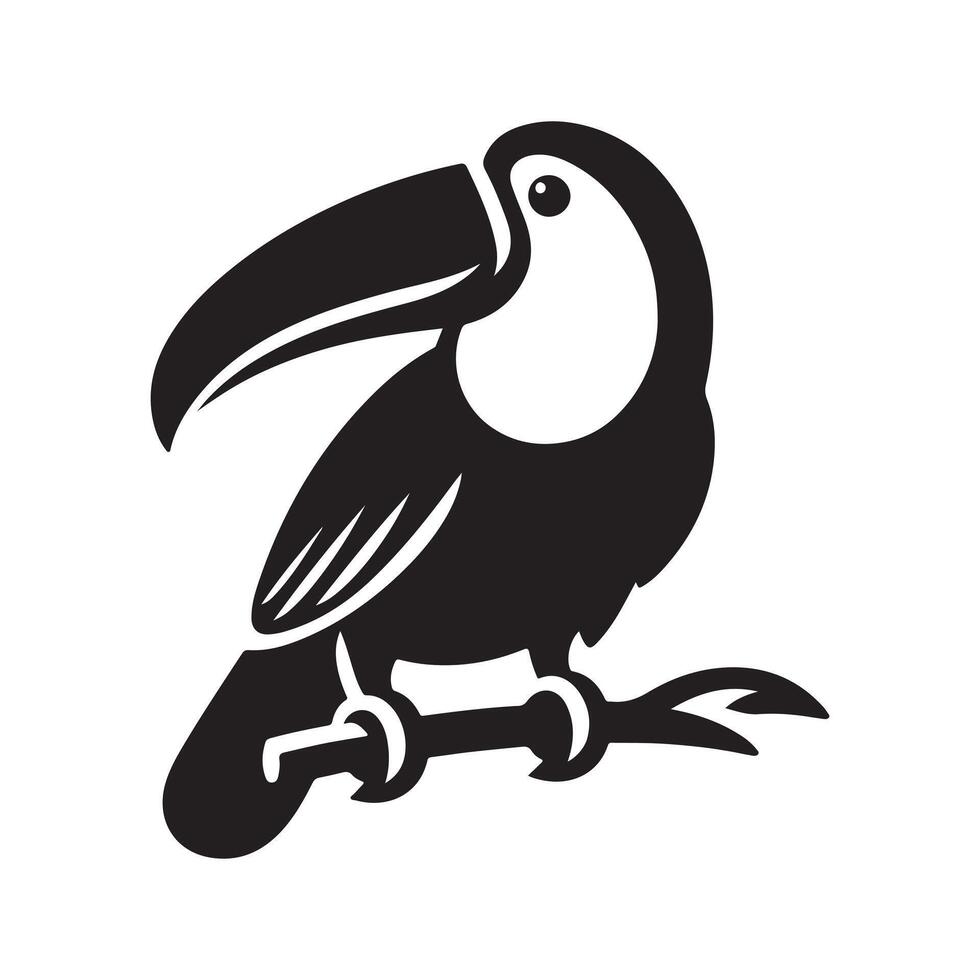 Keel Billed Toucan Black Silhouette for Marketing vector