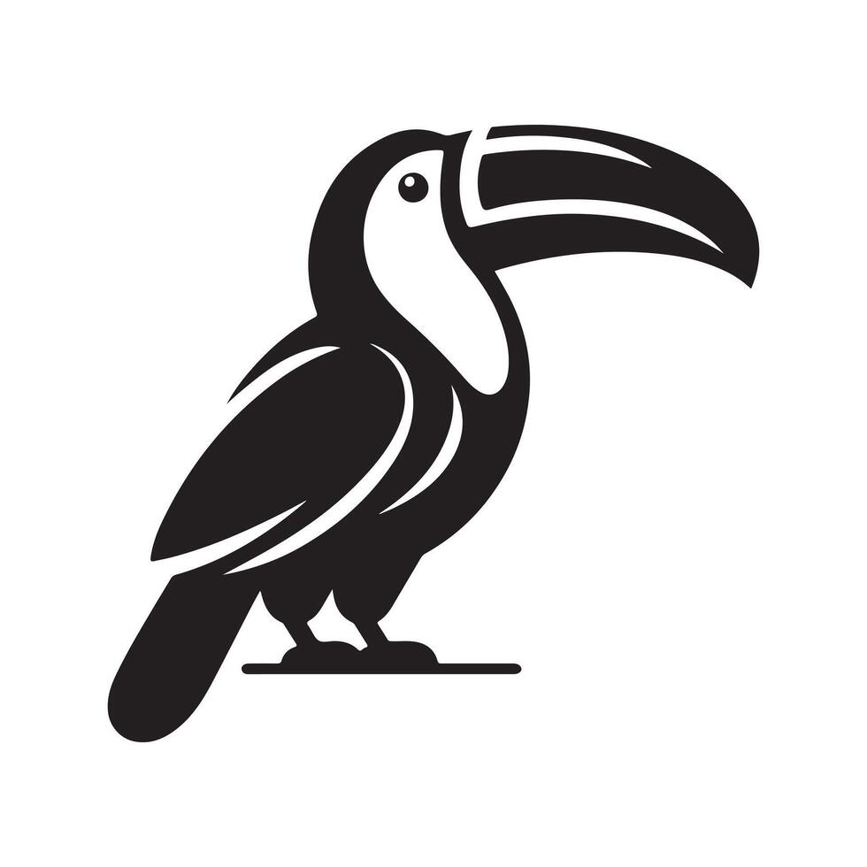 Keel Billed Toucan Black Design Template vector