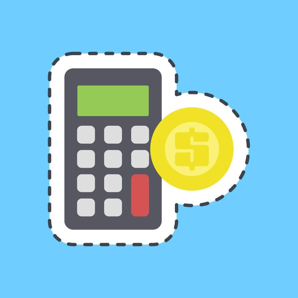 Cutting line sticker accounting. Economy and business elements. vector