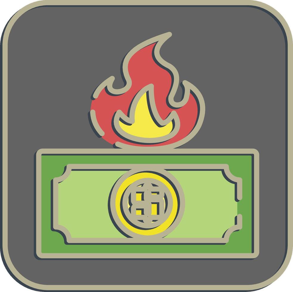 Icon inflation. Economy elements. Icon in embossed style. vector