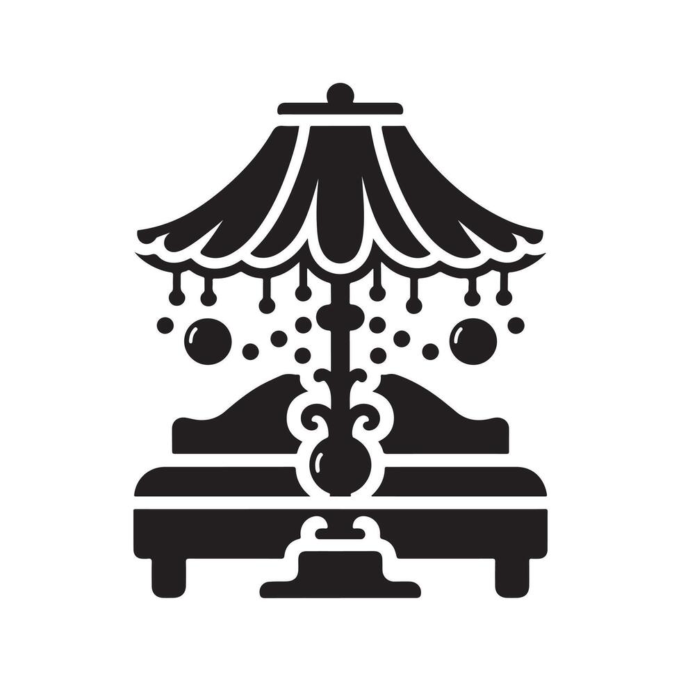 Bed Lamp Black for Digital Projects vector
