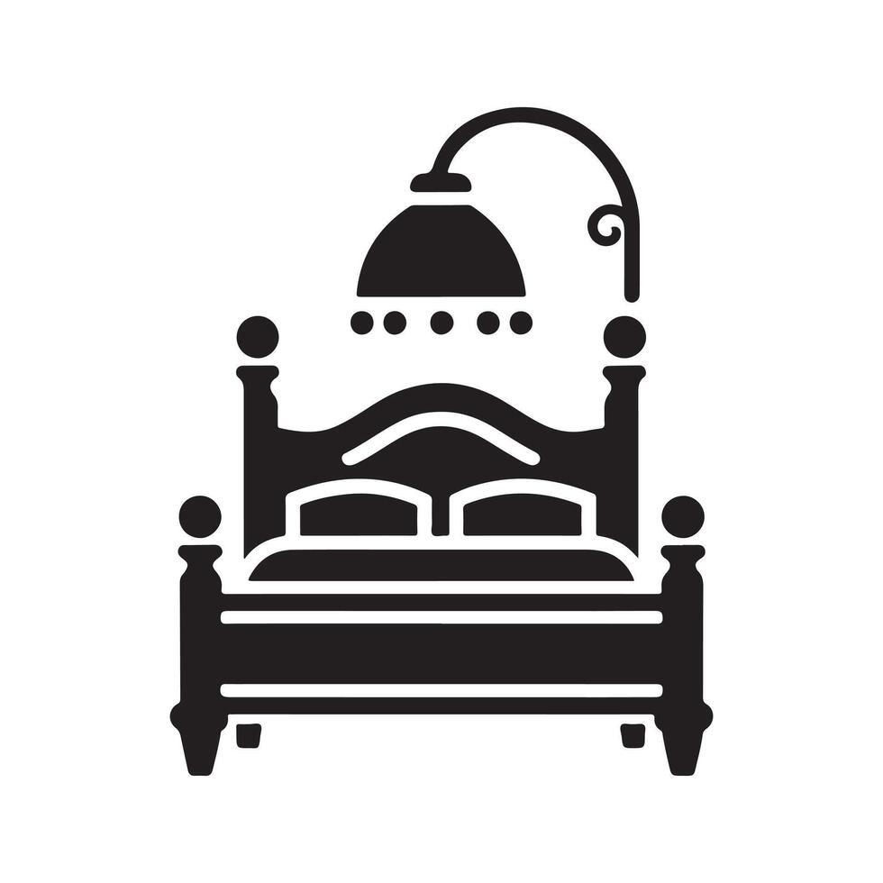 Bed Lamp Black Graphic for Logos vector
