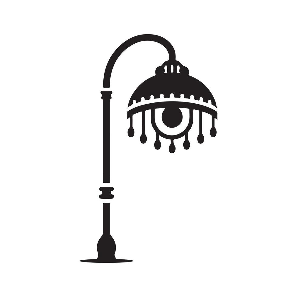 Simple Bed Lamp Black Image vector
