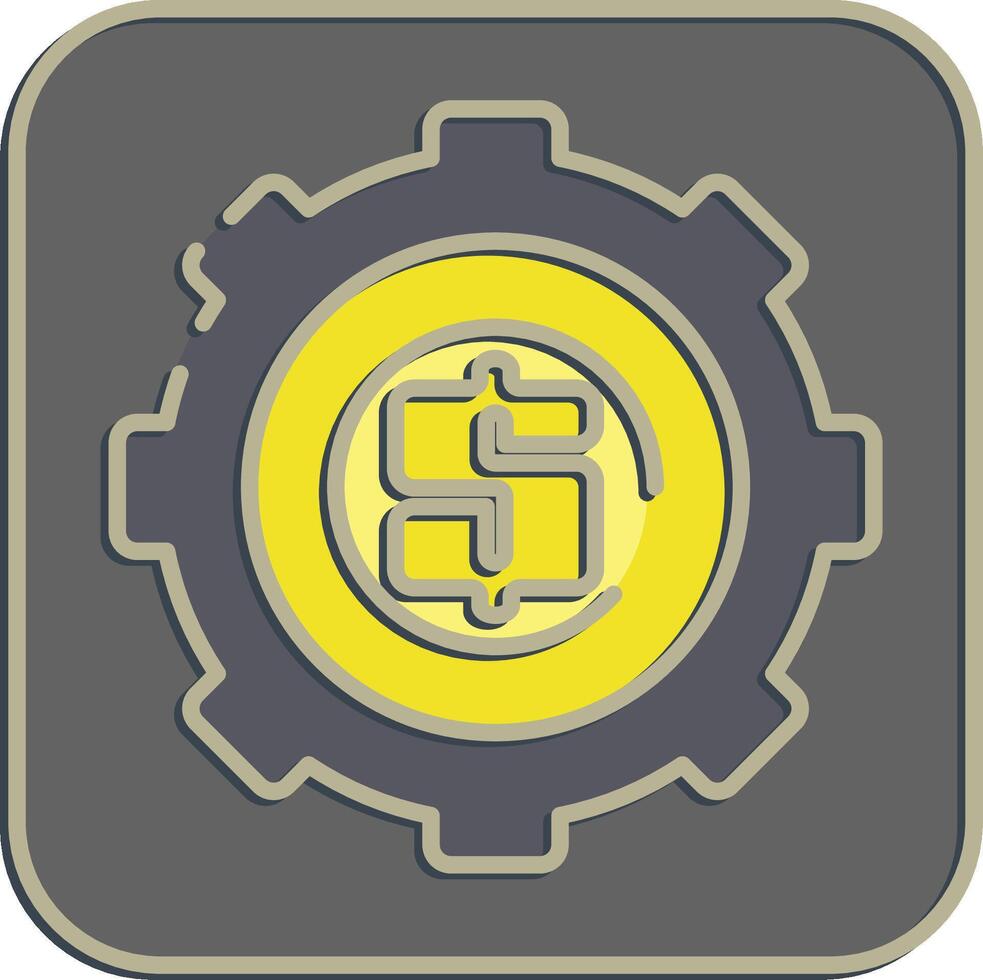Icon econometric. Economy elements. Icon in embossed style. vector