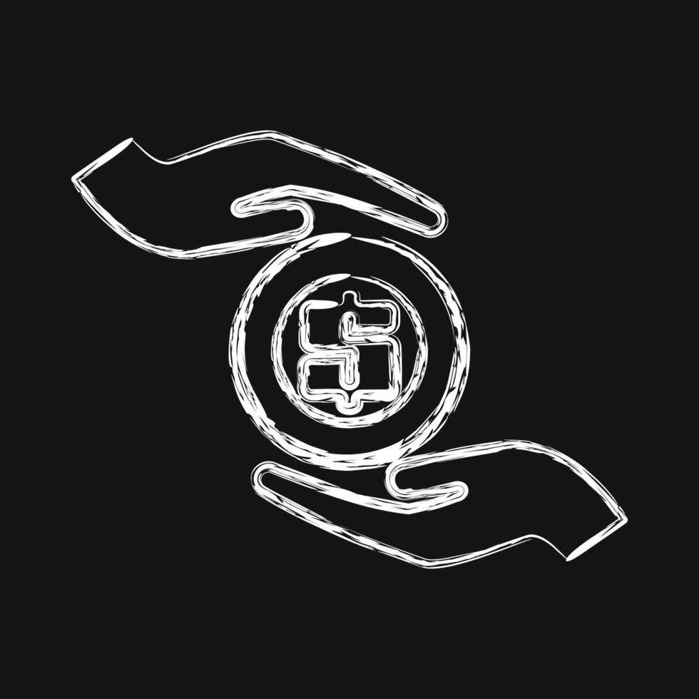 Icon payment. Economy elements. Icon in chalk style. vector