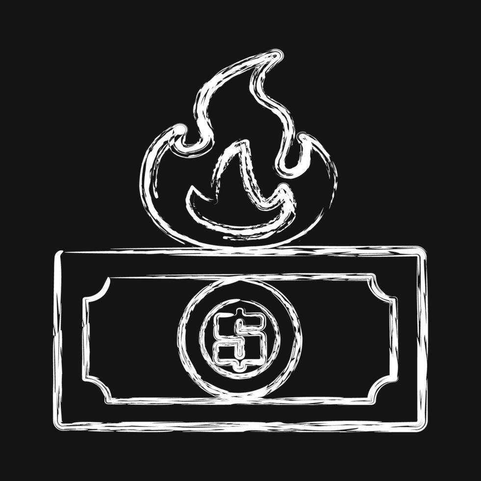 Icon inflation. Economy elements. Icon in chalk style. vector