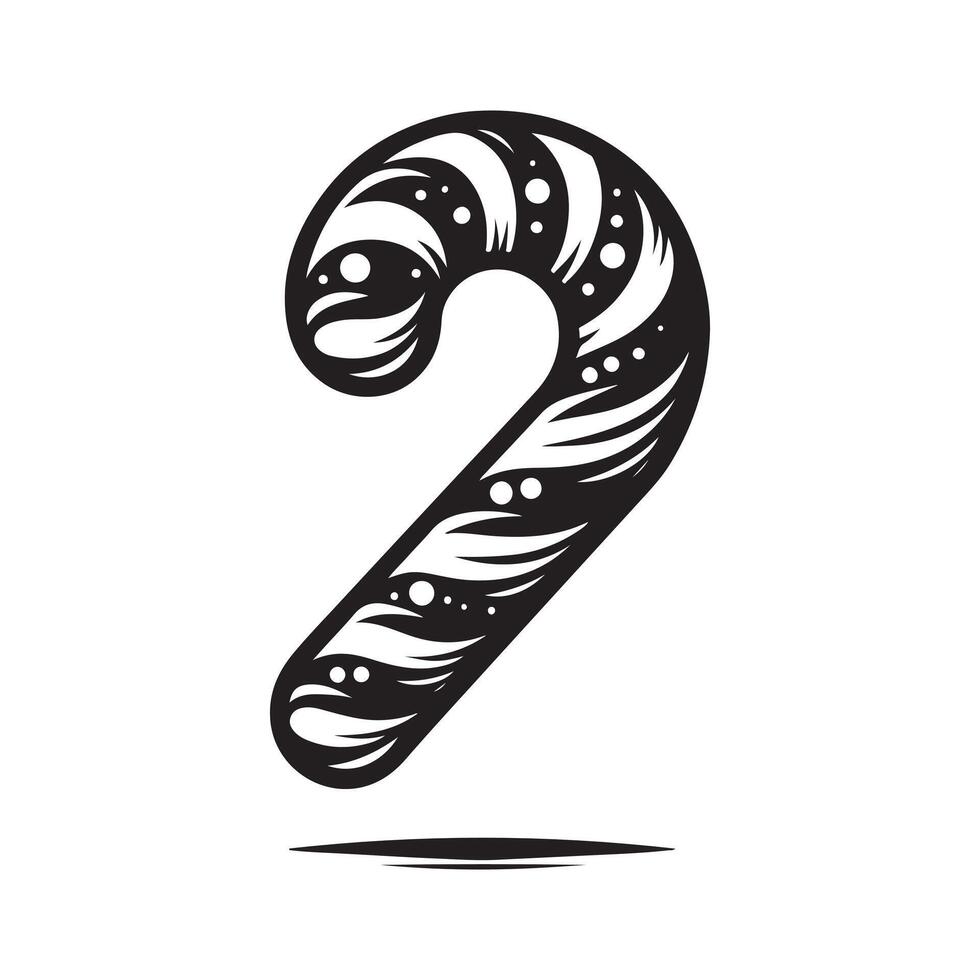 Candy Cane Black Design for Prints vector