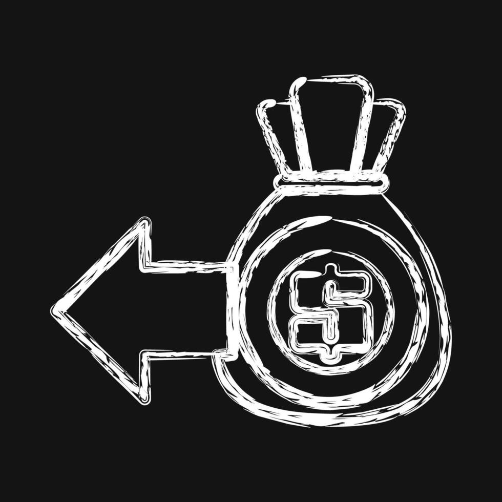 Icon expenditure. Economy elements. Icon in chalk style. vector