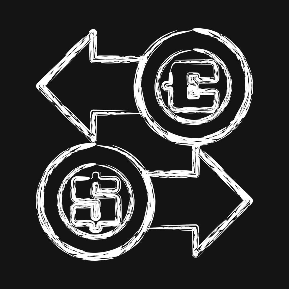Icon exchange. Economy elements. Icon in chalk style. vector