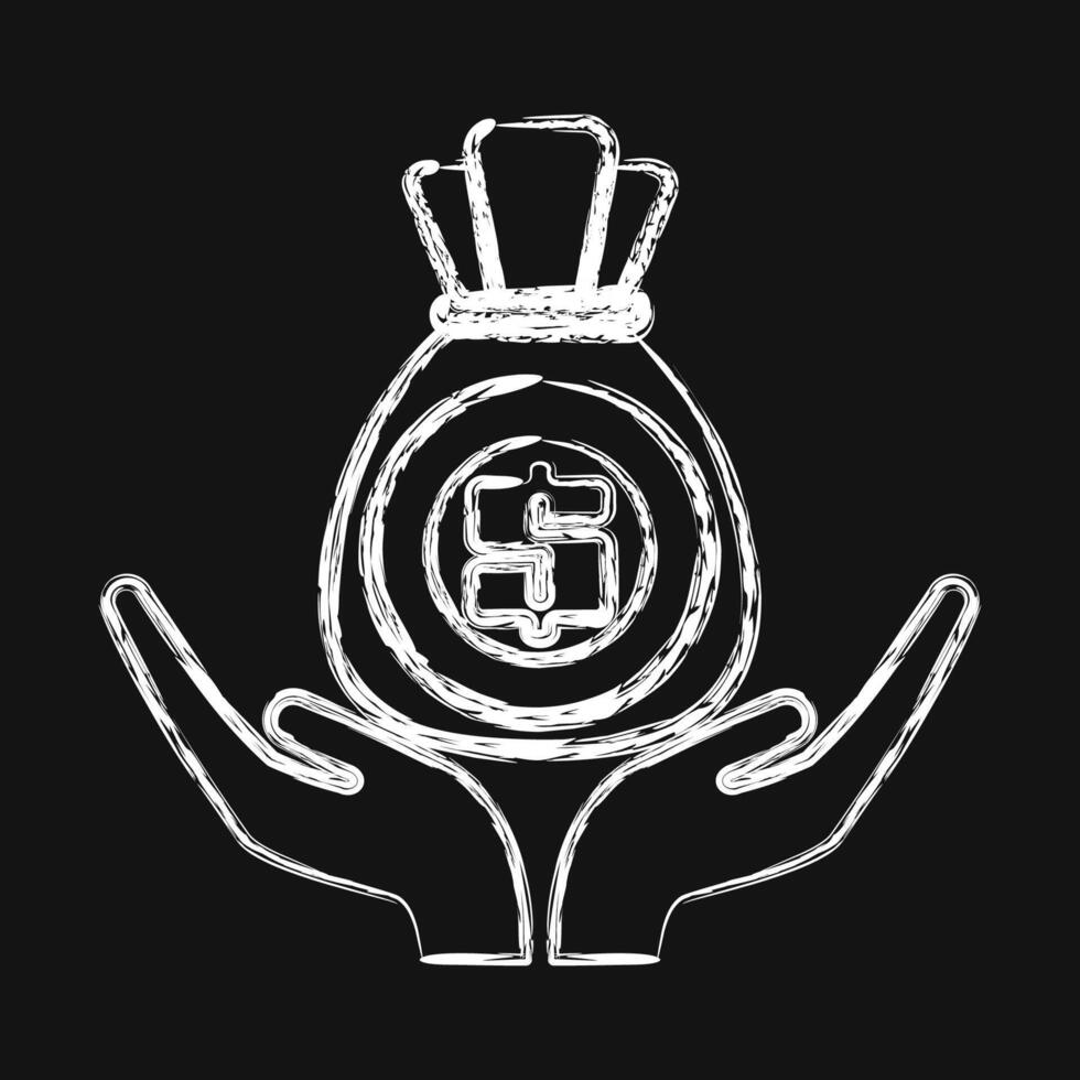 Icon investment. Economy elements. Icon in chalk style. vector