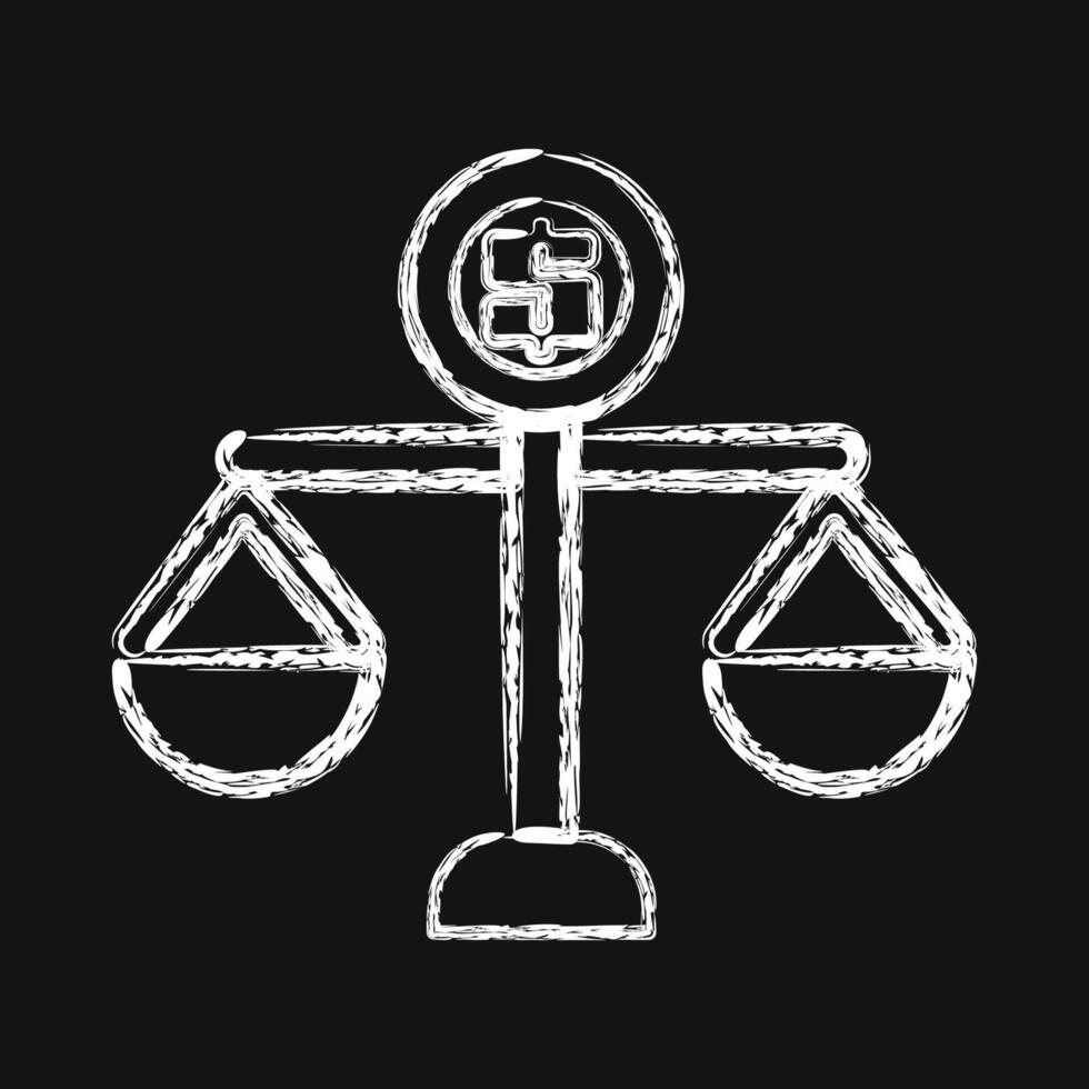 Icon budget balance. Economy elements. Icon in chalk style. vector
