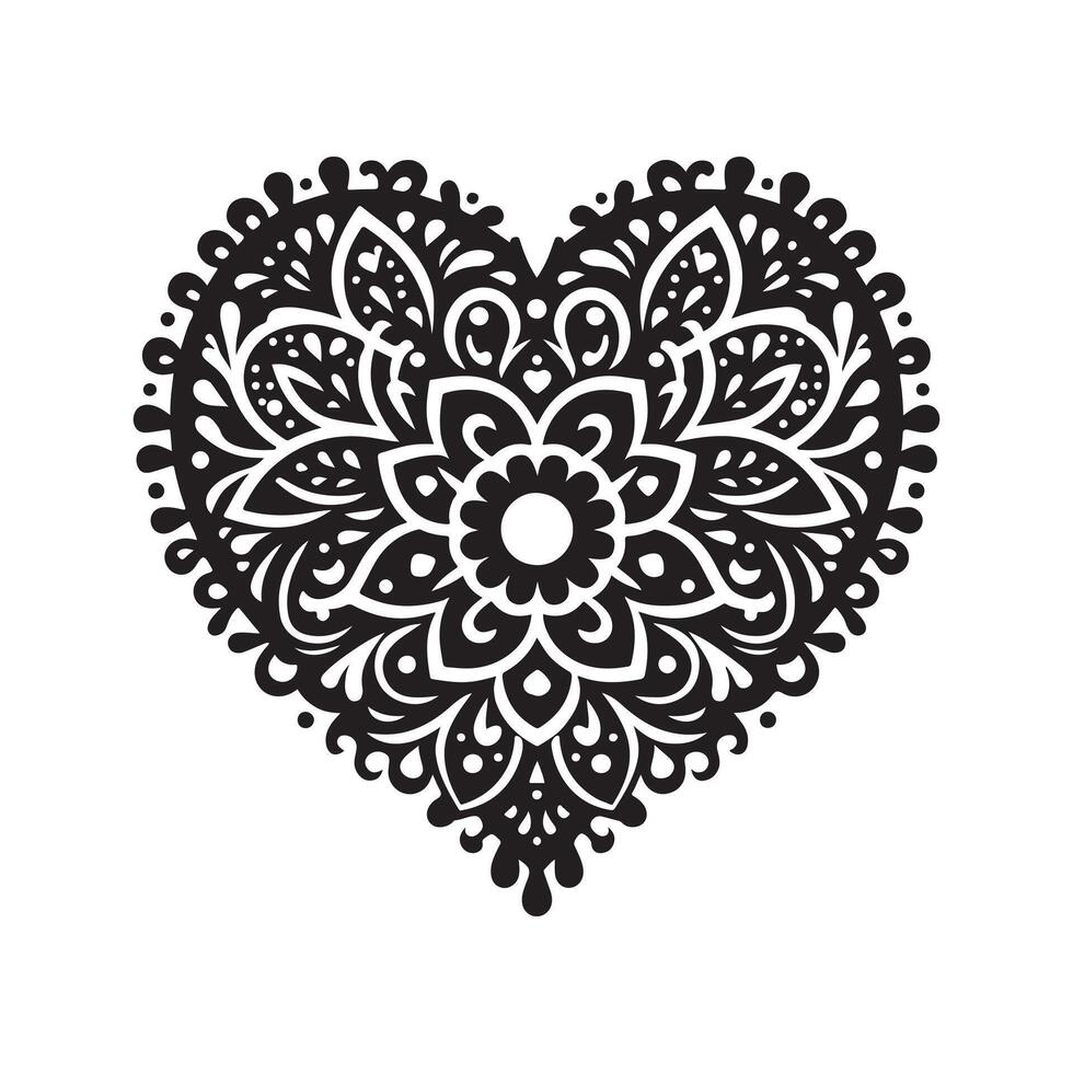 Lace Heart Doily Black for Scrapbooking vector
