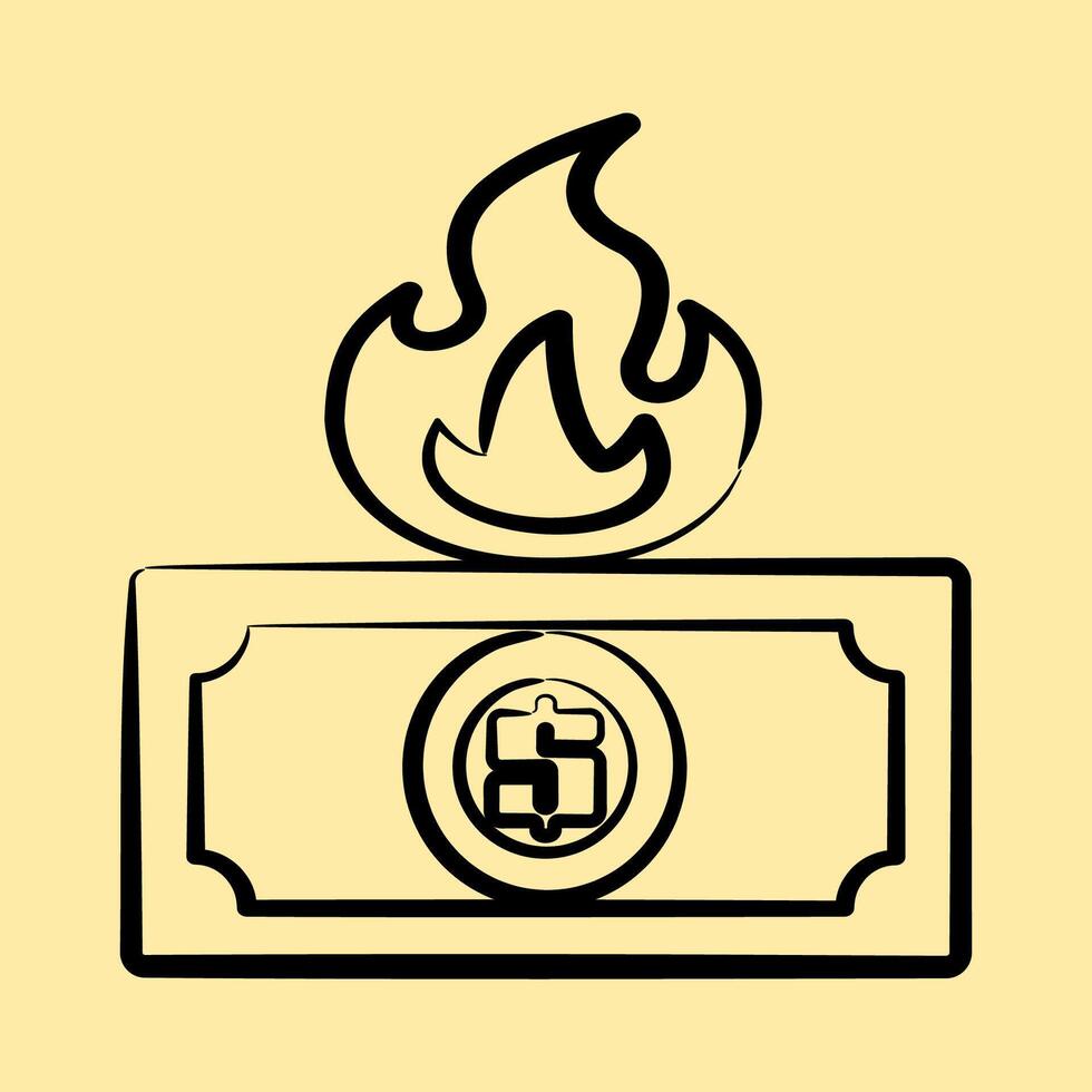 Icon inflation. Economy elements. Icon in hand drawn style. vector