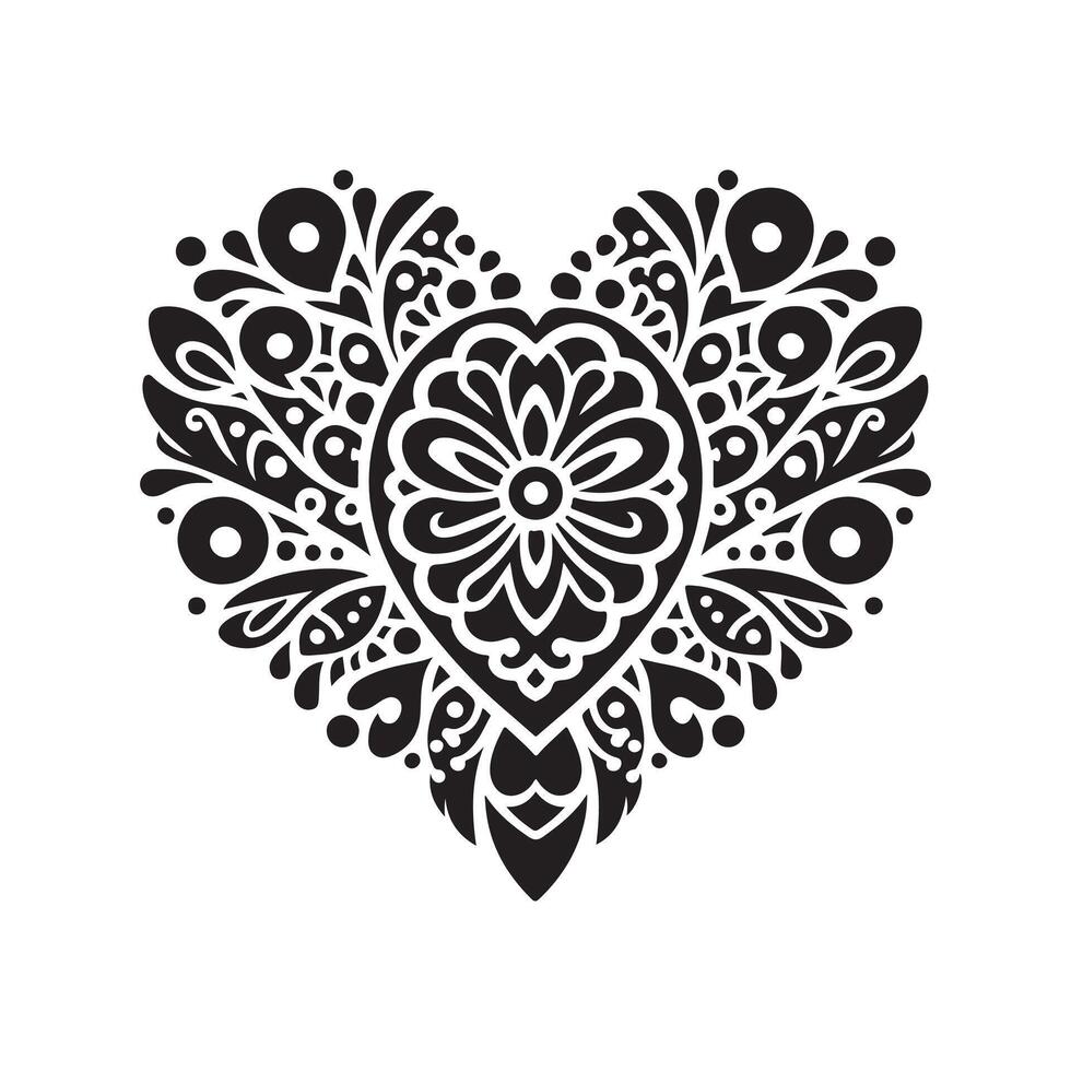 Intricate Lace Heart Doily Art vector
