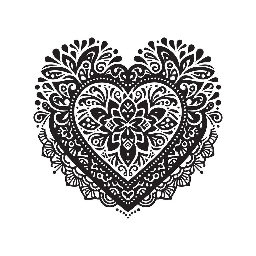 Decorative Lace Heart Doily Clipart vector