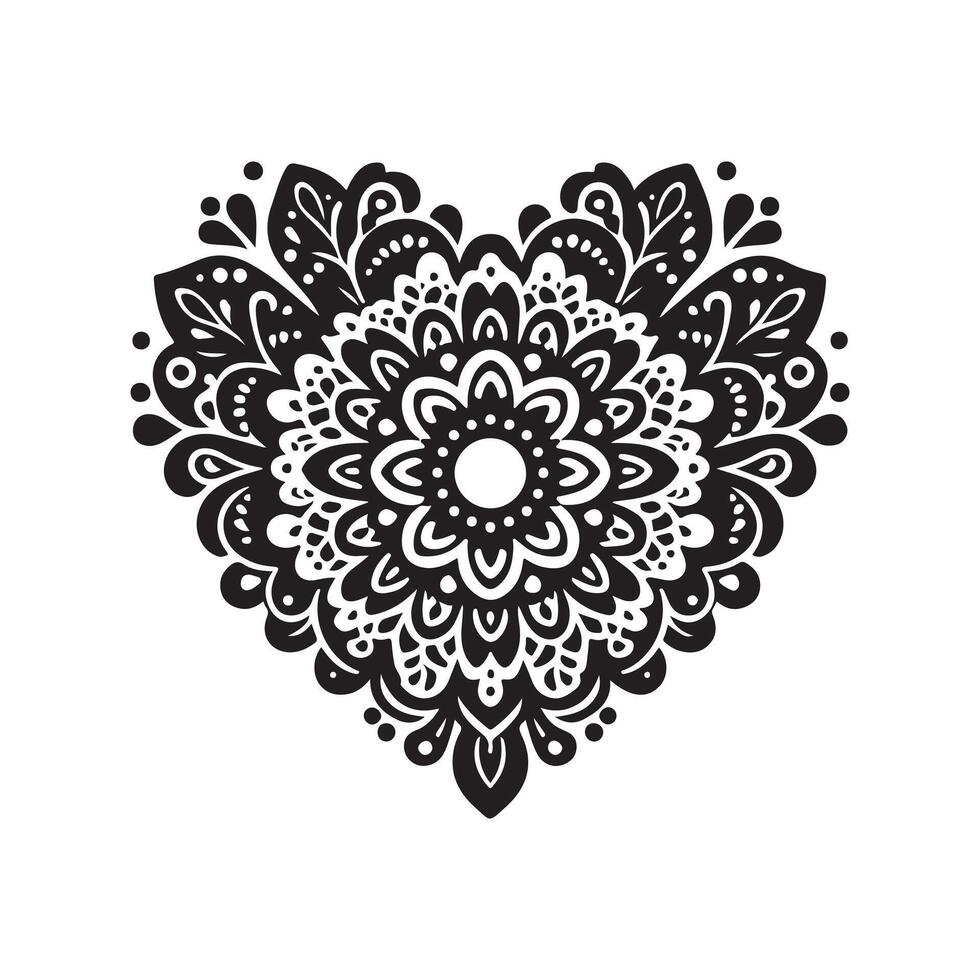 Lace Heart Doily Black for Branding vector