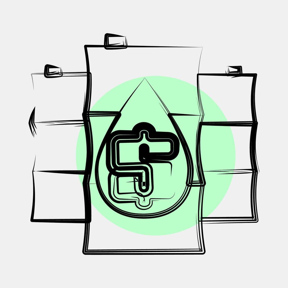 Icon oil price. Economy elements. Icon in color spot style. vector