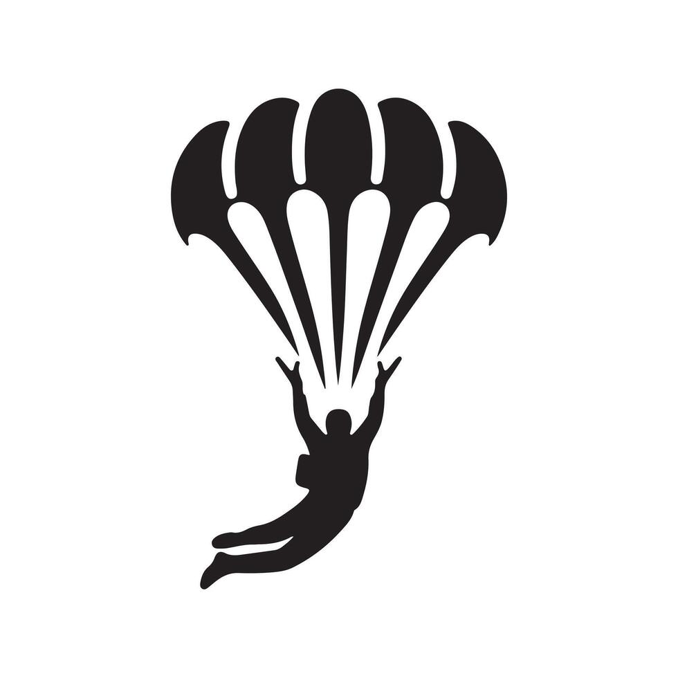 Parachute Graphic Silhouette for Designers vector