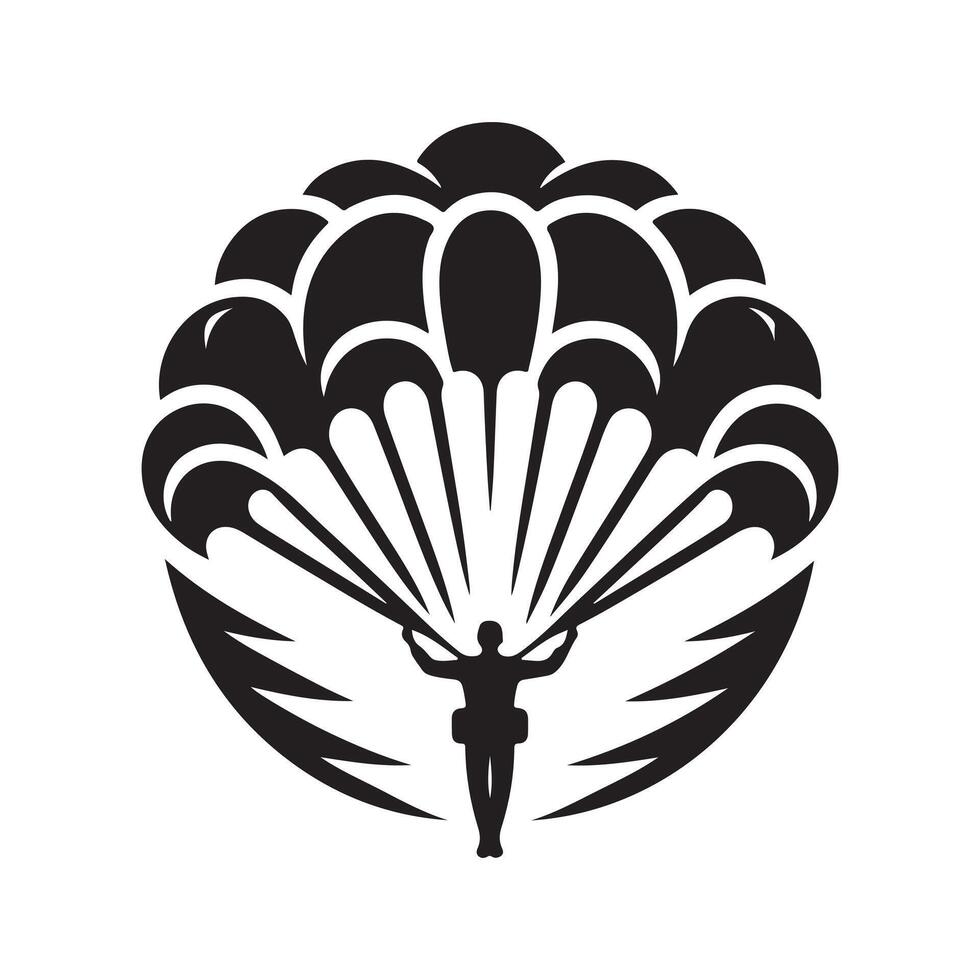 Freefall Parachute Black Art vector
