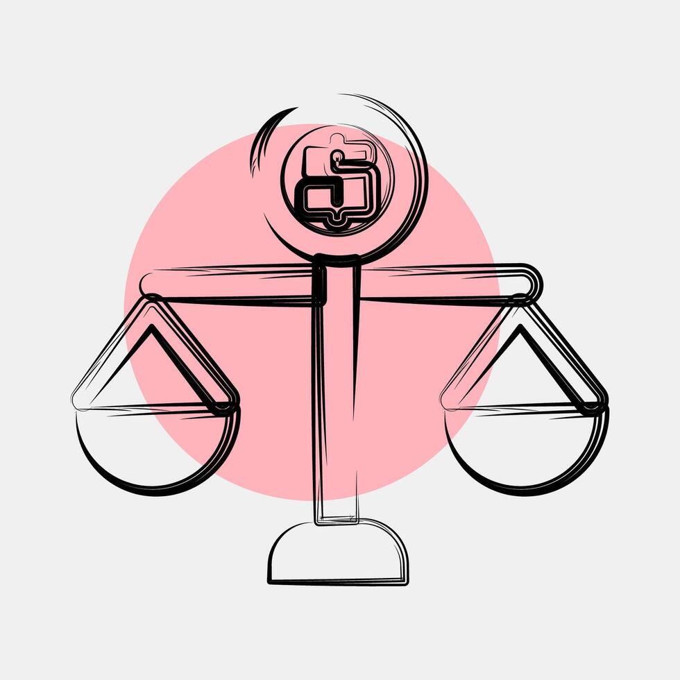 Icon budget balance. Economy elements. Icon in color spot style. vector