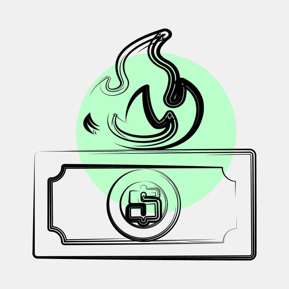 Icon inflation. Economy elements. Icon in color spot style. vector
