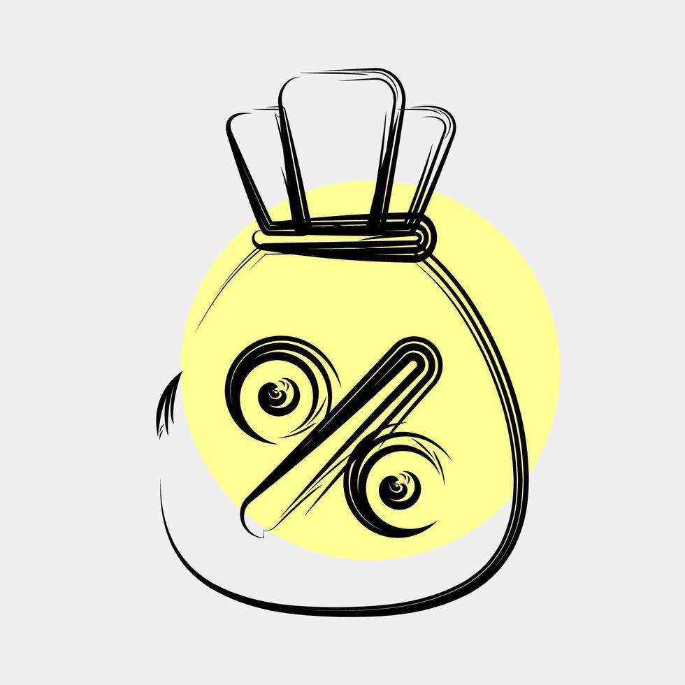 Icon interest rate. Economy elements. Icon in color spot style. vector
