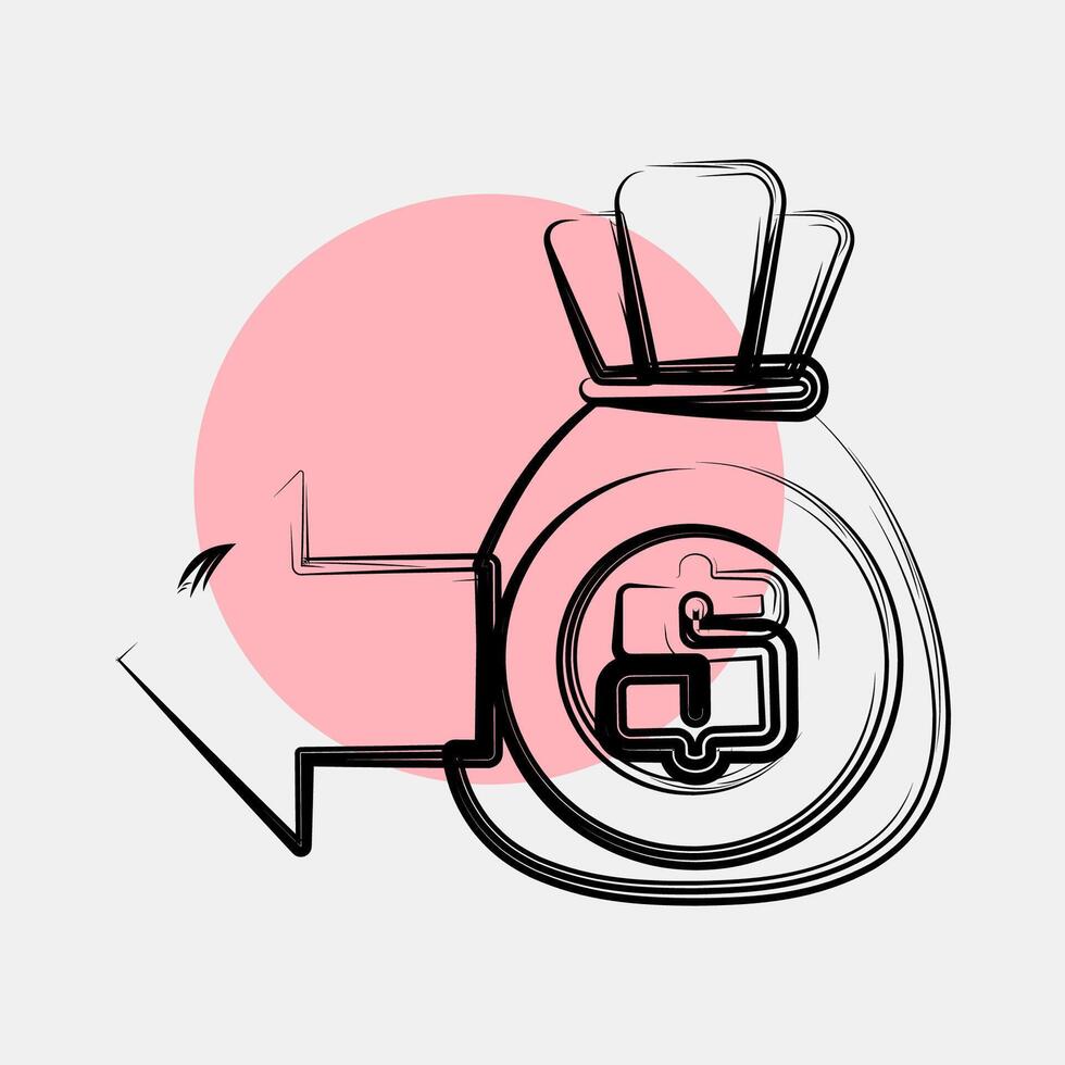 Icon expenditure. Economy elements. Icon in color spot style. vector