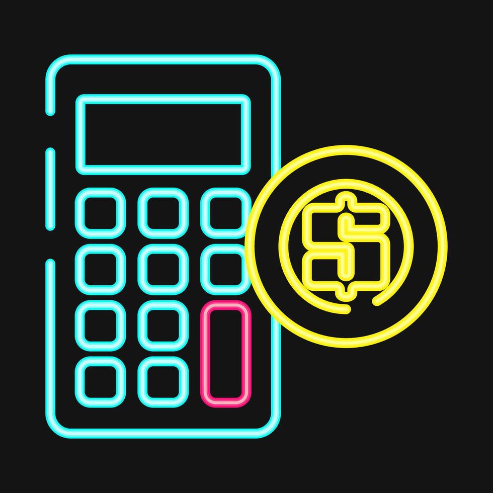 Icon accounting. Economy elements. Icon in neon style. vector