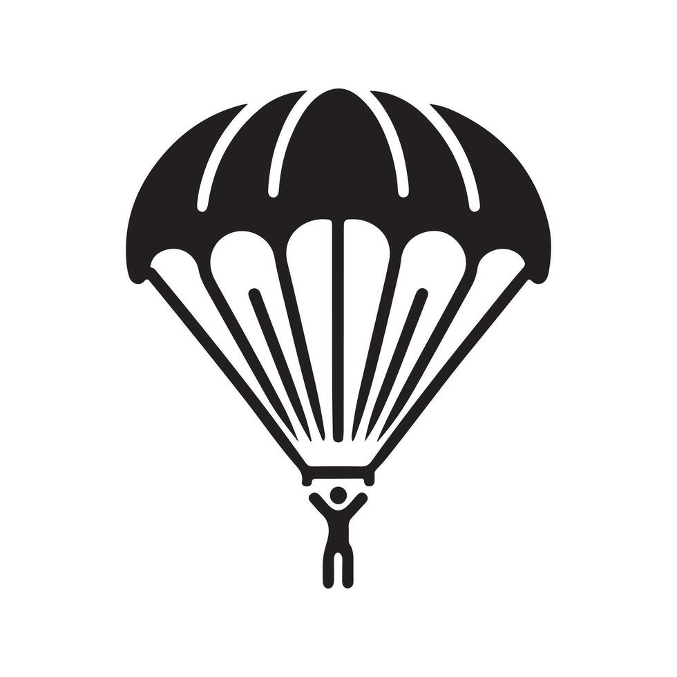 Parachute Jumping Silhouette vector