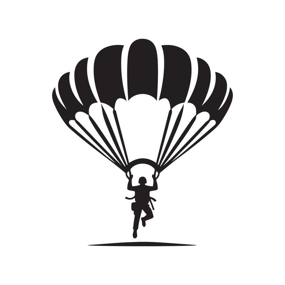 Abstract Parachute black Silhouette vector