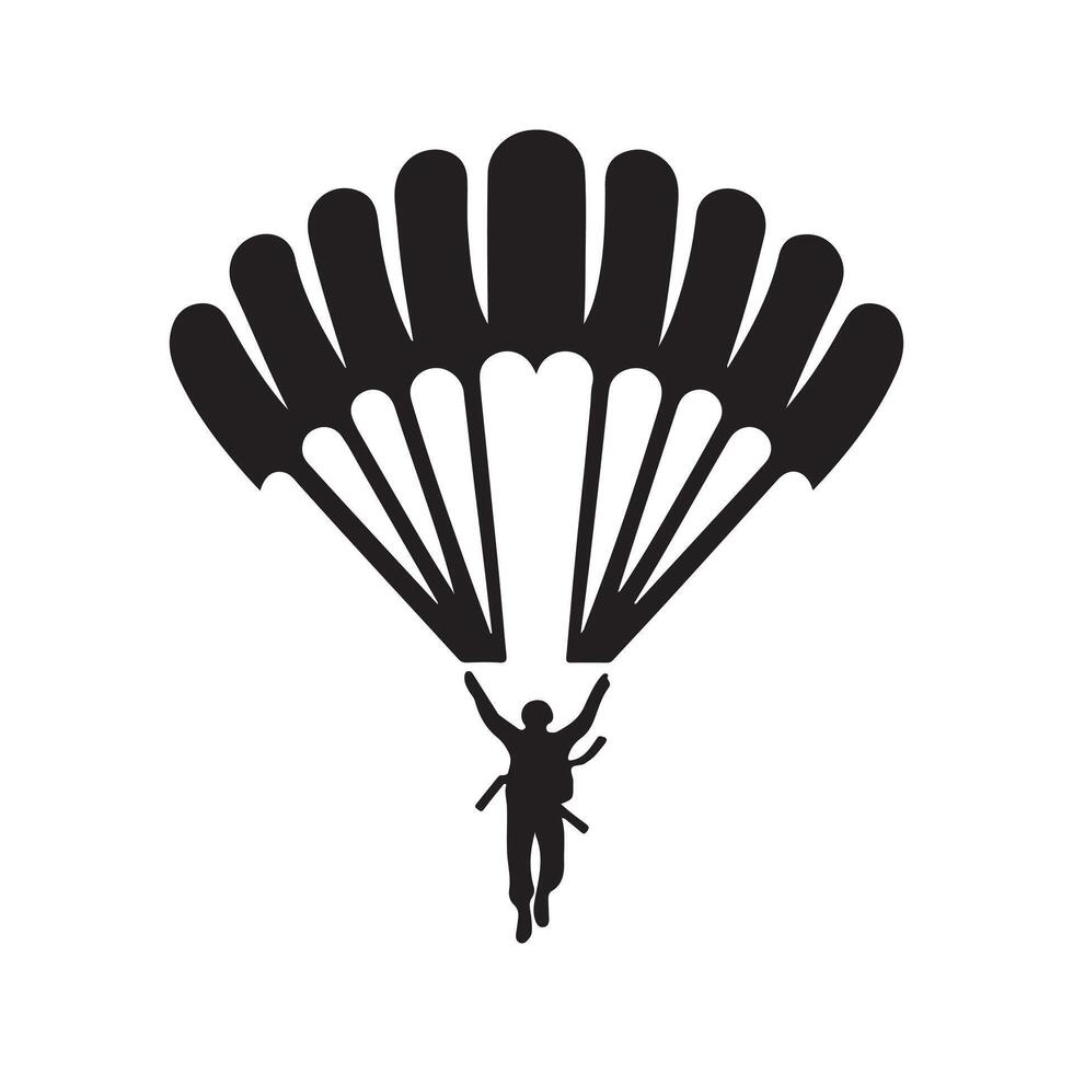 Silhouette Parachute for Templates vector