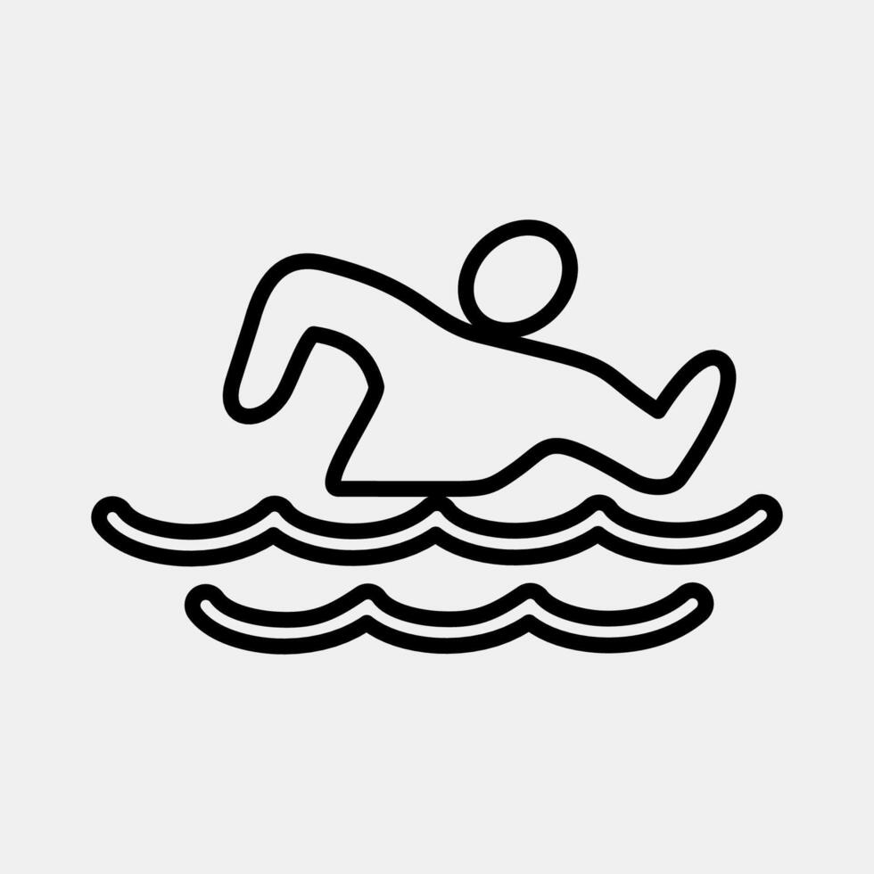 Icon swimming. Olympics Sports elements. Icon in line style. vector