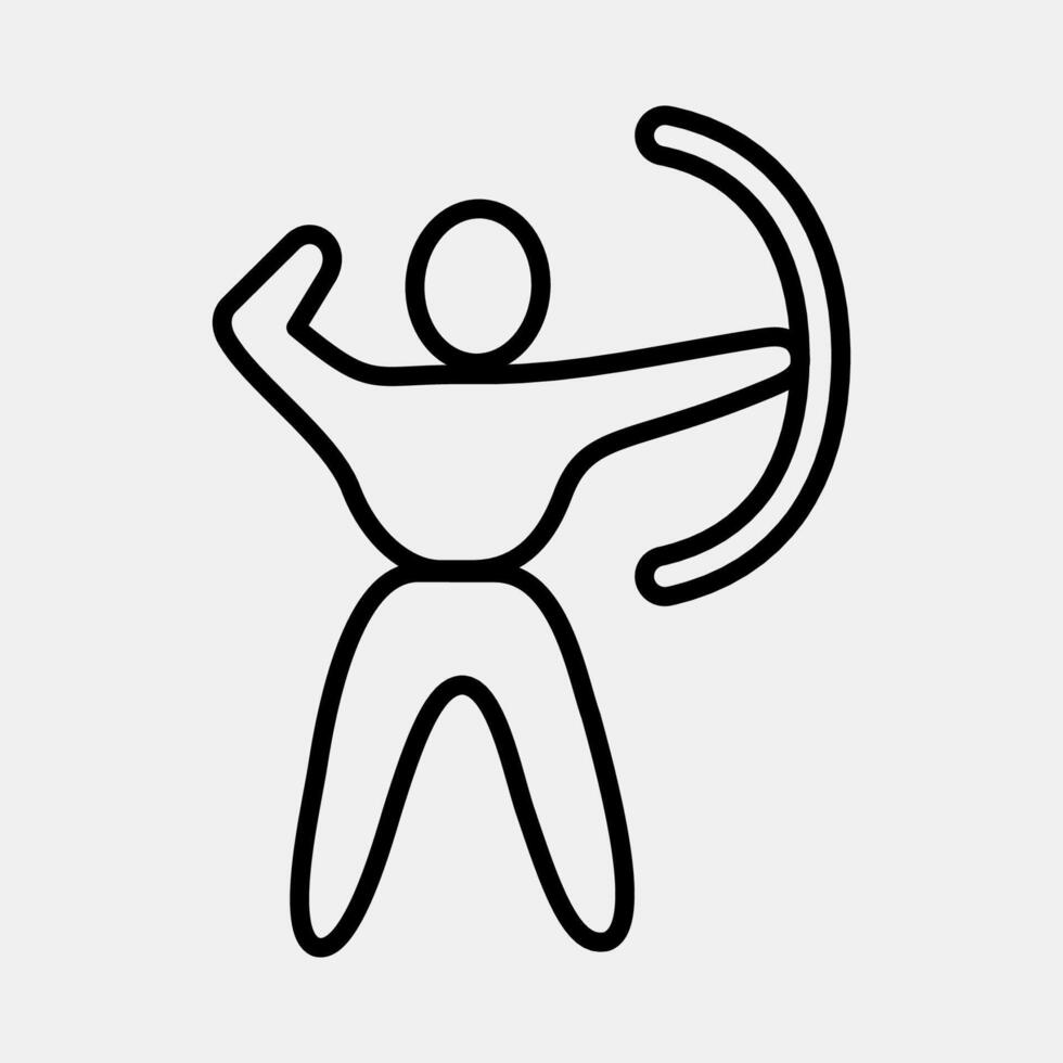 Icon archery. Olympics Sports elements. Icon in line style. vector