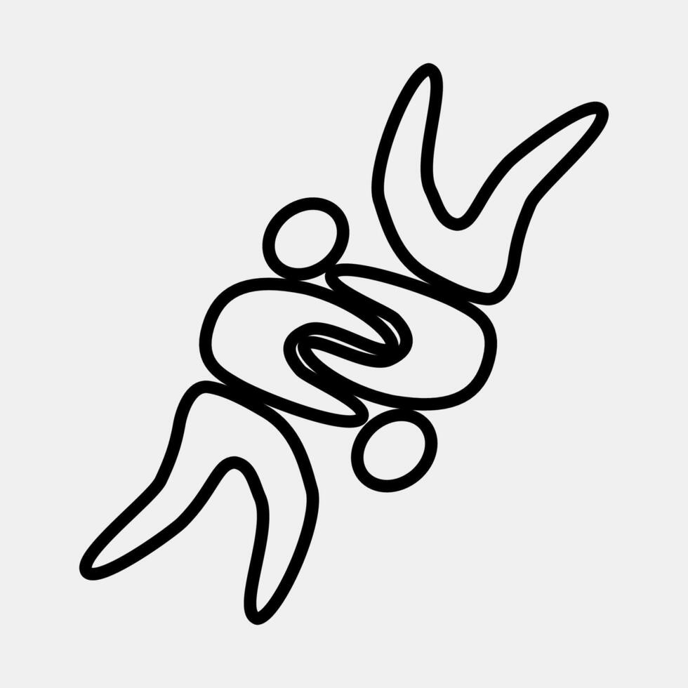 Icon wrestling. Olympics Sports elements. Icon in line style. vector