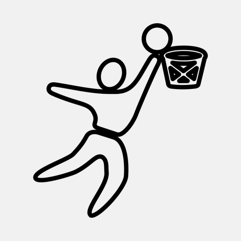 Icon basketball. Olympics Sports elements. Icon in line style. vector