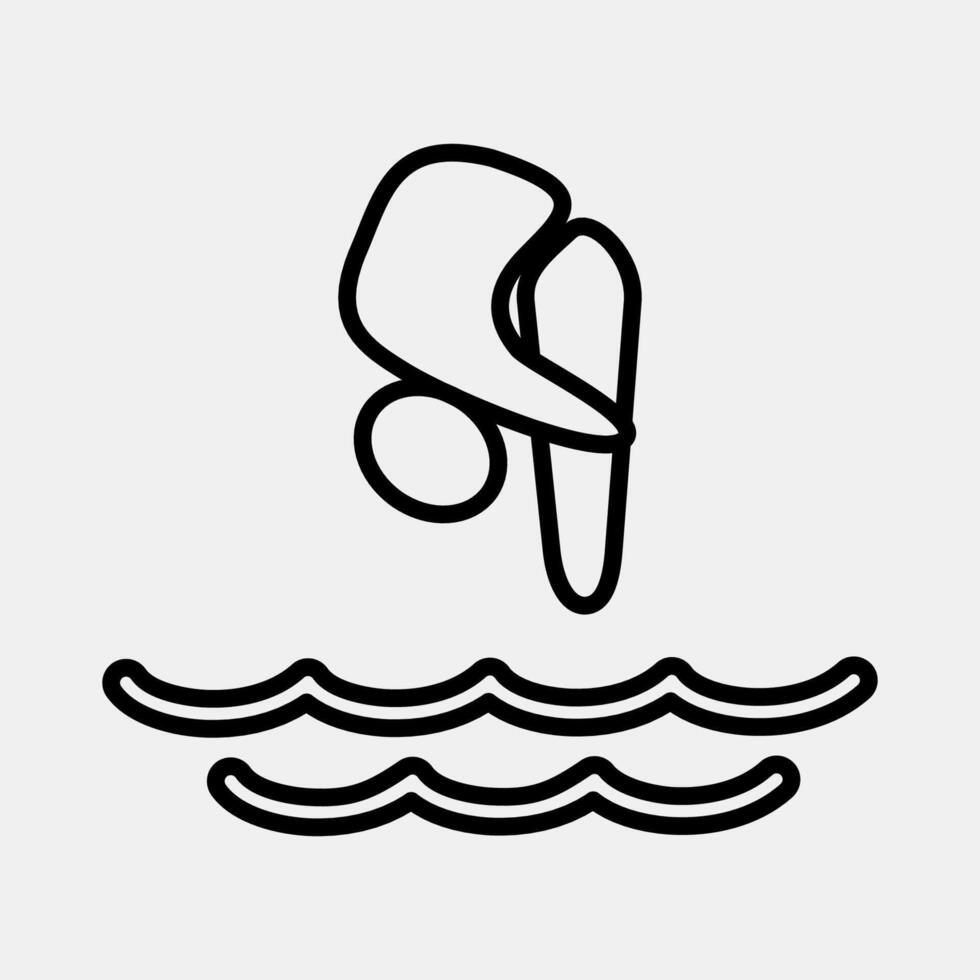 Icon diving. Olympics Sports elements. Icon in line style. vector