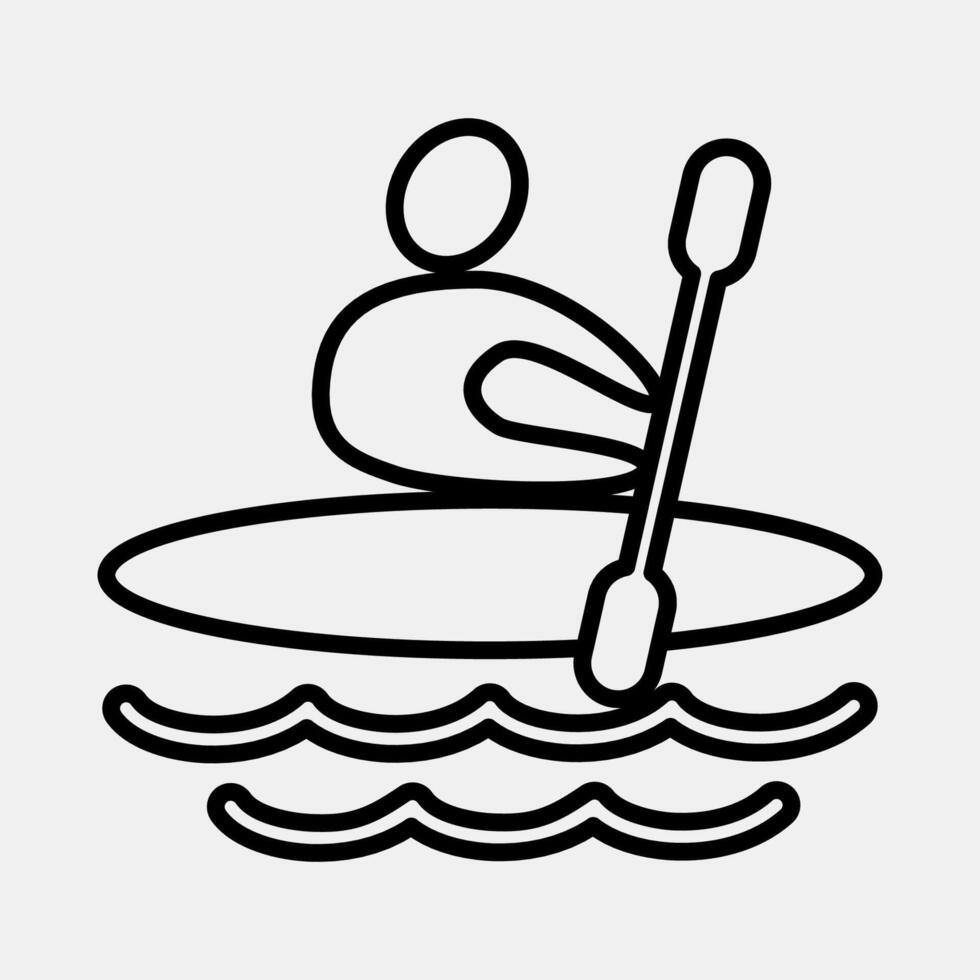 Icon rowing. Olympics Sports elements. Icon in line style. vector