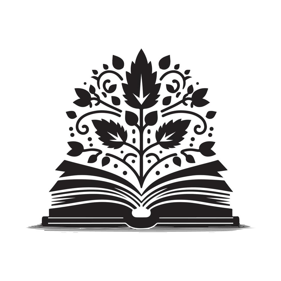 Elegant Black Book Silhouette Design vector