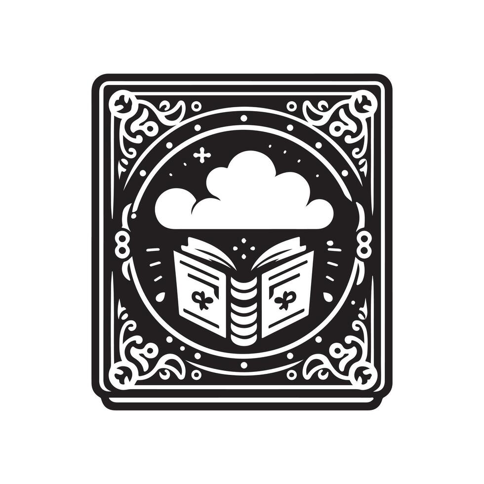 Simple Black Book Silhouette Design vector