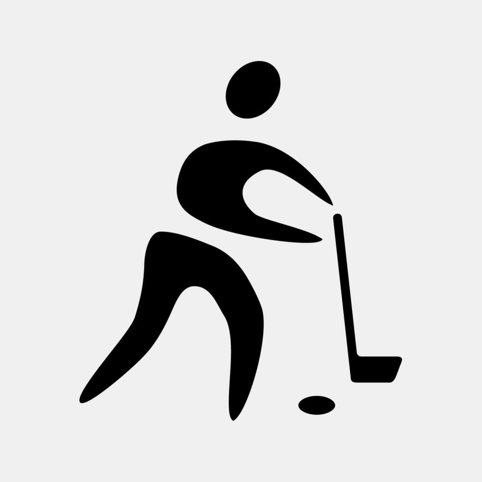 Icon hockey. Olympics Sports elements. Icon in glyph style. vector