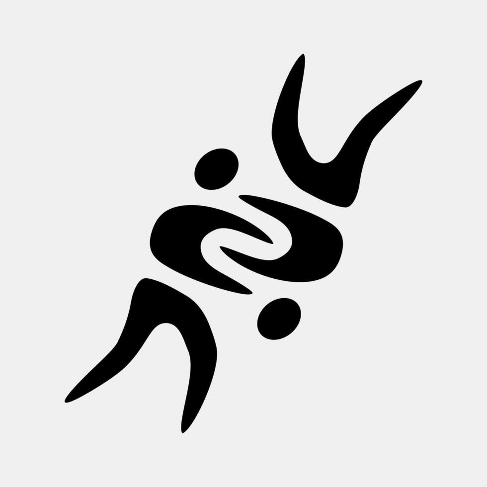 Icon wrestling. Olympics Sports elements. Icon in glyph style. vector