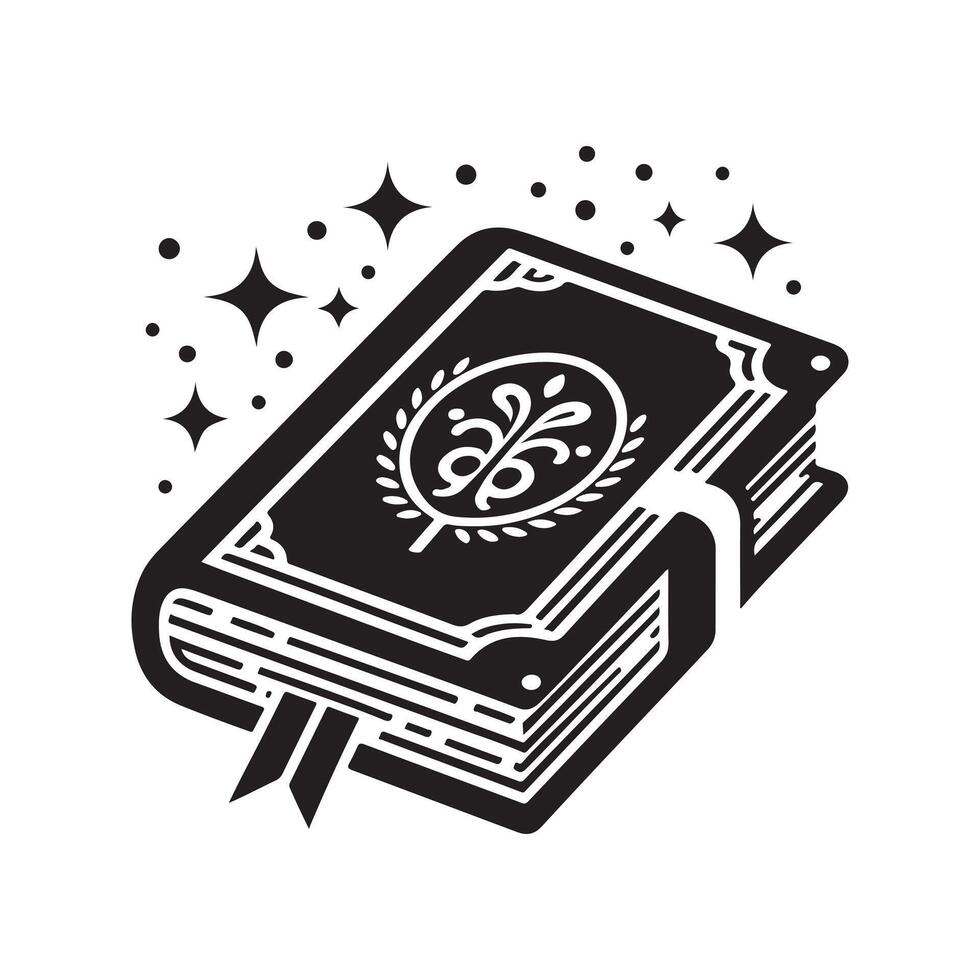 Customizable Black Book Silhouette for Websites vector