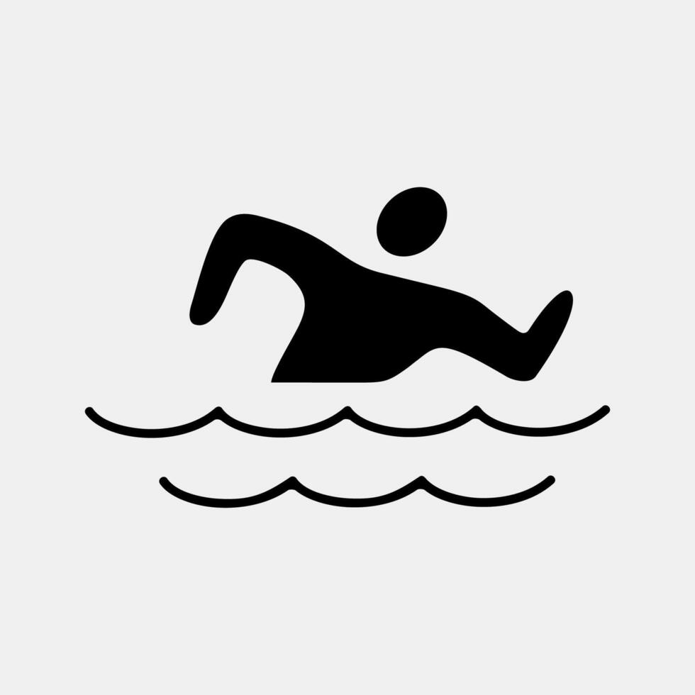 Icon swimming. Olympics Sports elements. Icon in glyph style. vector