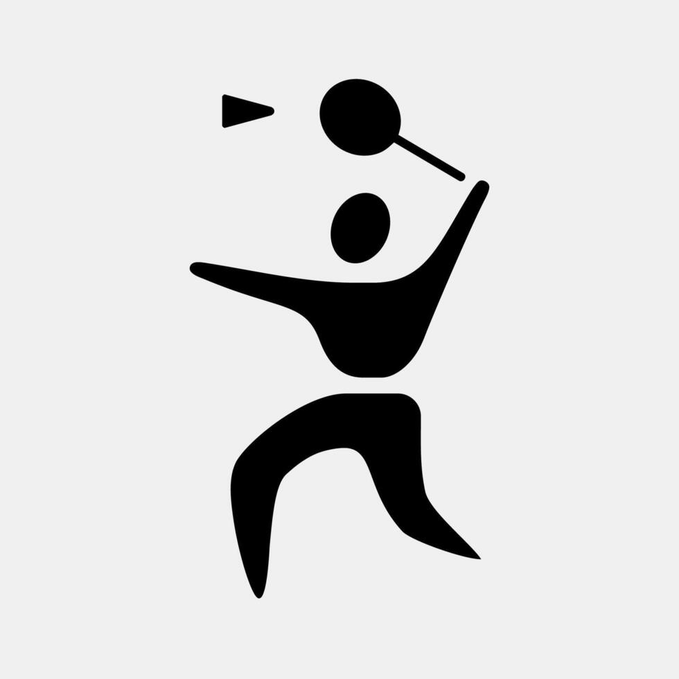 Icon badminton. Olympics Sports elements. Icon in glyph style. vector