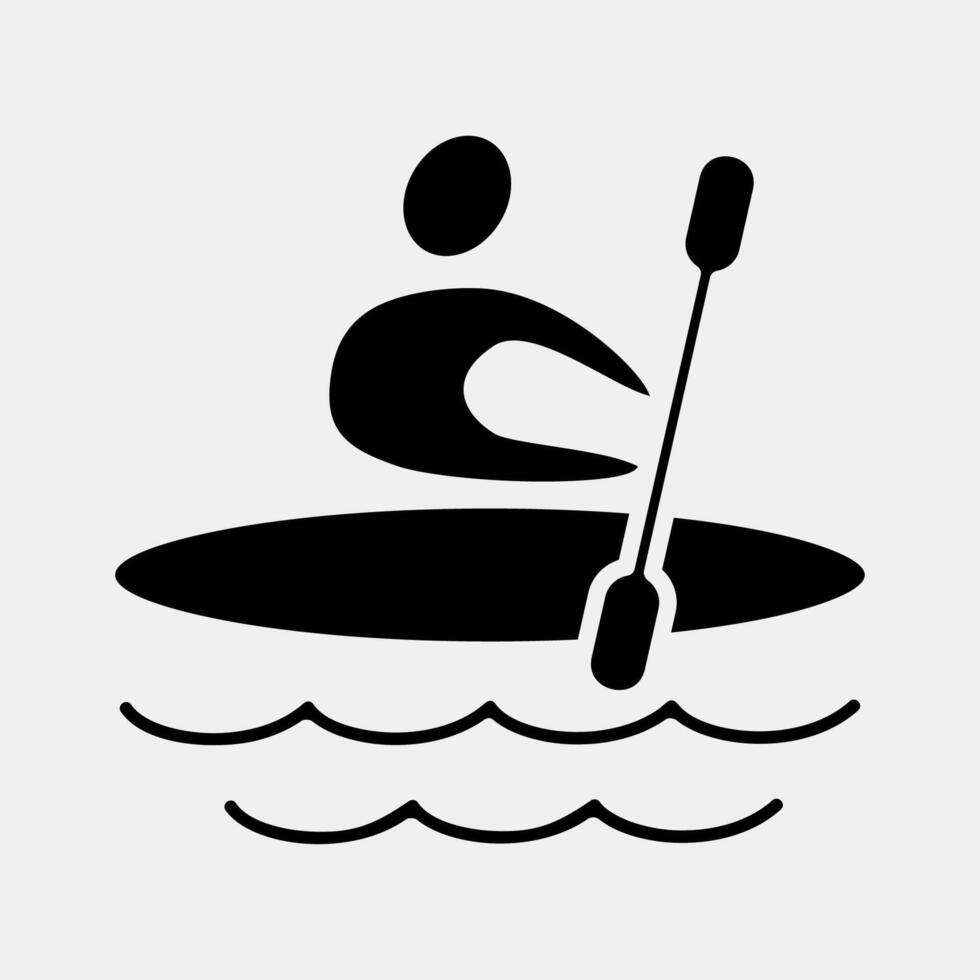 Icon rowing. Olympics Sports elements. Icon in glyph style. vector