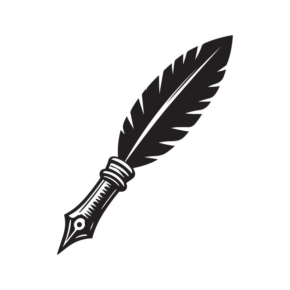 Sketching Pen Black Silhouette vector