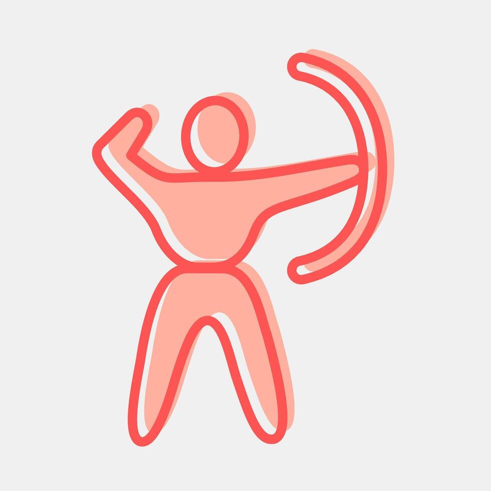 Icon archery. Olympics Sports elements. Icon in two tone style. vector