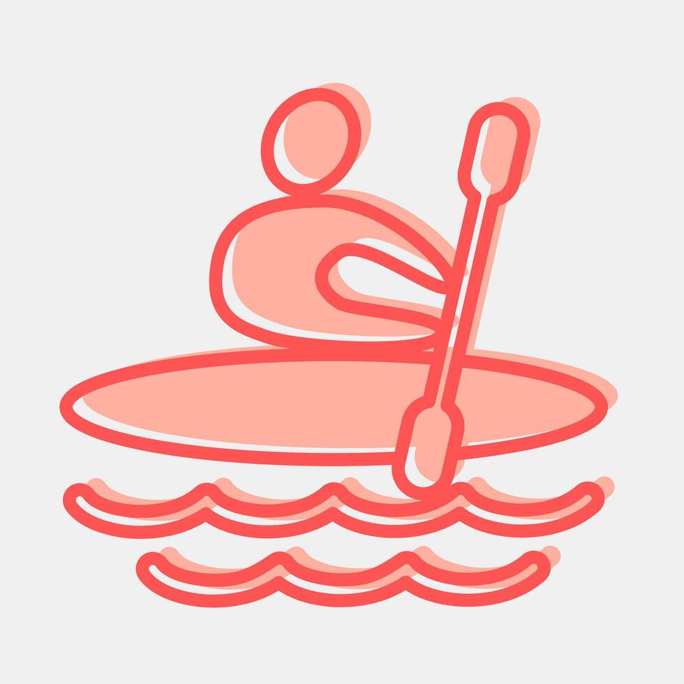 Icon rowing. Olympics Sports elements. Icon in two tone style. vector